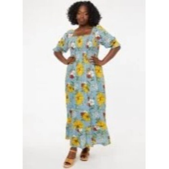 Joanie Clothing Cinna Square Neck Floral Print Midaxi Dress NEW 12 - Picture 2 of 9